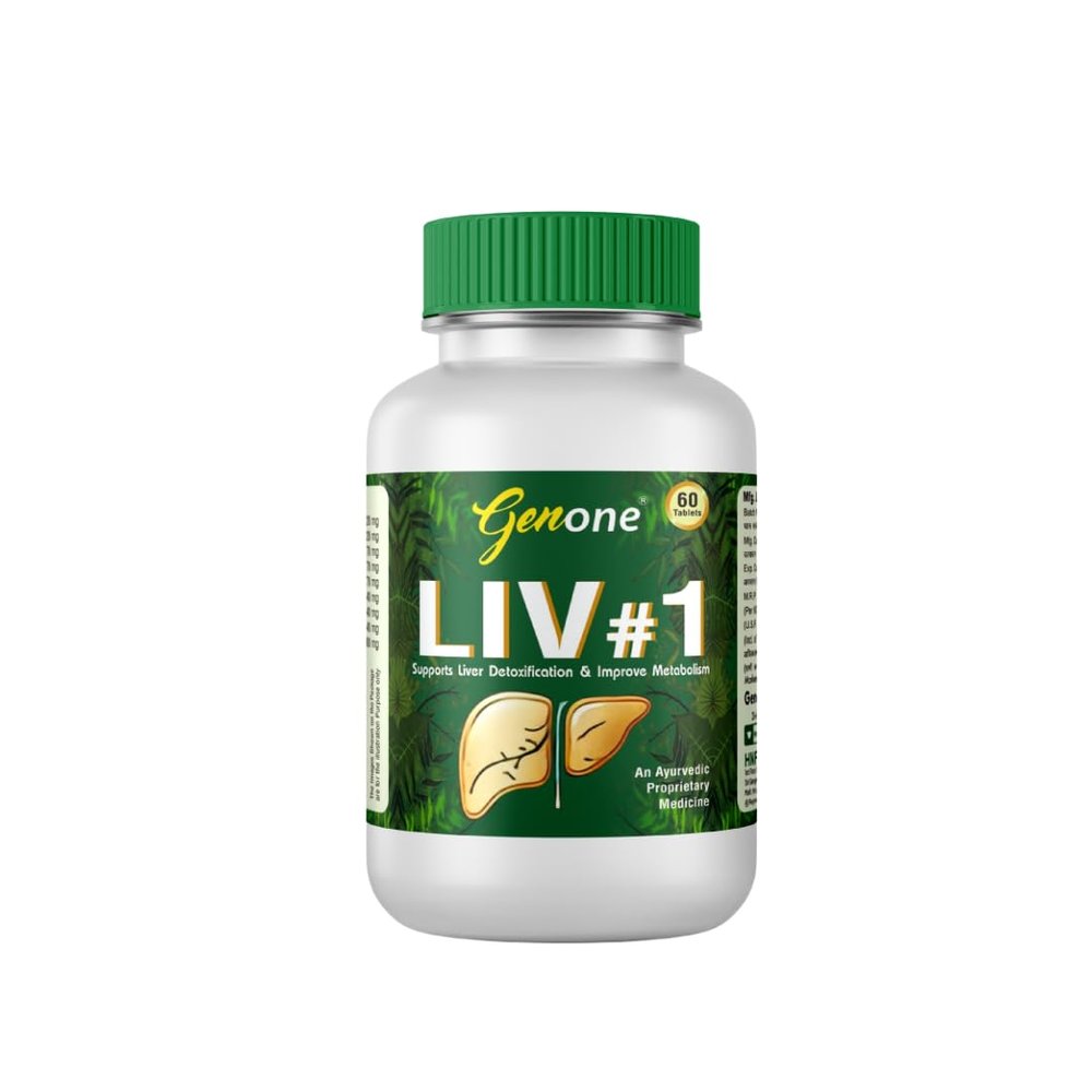 GenOne Liv#1 Ayurvedic Liver Support and Detoxification Tablets, 60 Count