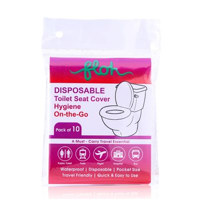 Floh Disposable Toilet Seat Covers | No Direct Contact with Unhygienic Seats | Protects Against Germs For Public Toilets & Travel Essentials | Must Have For Women and Men | Pack of 10 |