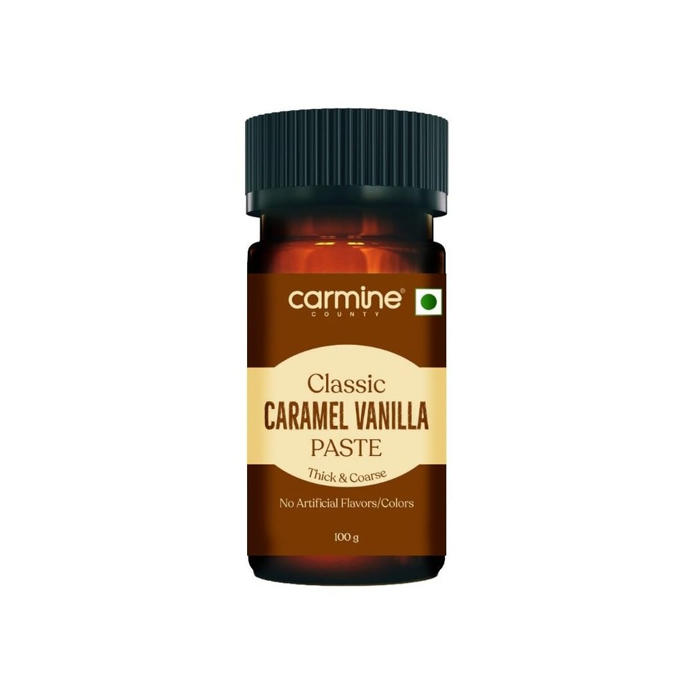 Carmine County Classic Caramel Vanilla Paste, 100g | Rich & Creamy Dessert Flavoring for Baking, Ice Cream, Coffee & More