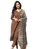 Artsea craft Women Pure Cotton Brown Kurti Pant Dupatta Set Size -XL view 1