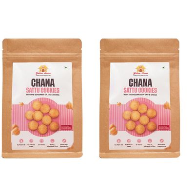 Chana Sattu Cookies  130g | High-Protein, Fiber-Rich Baked Snack | Healthy & Tasty Cookies Made with Roasted Bengal Gram Flour | Ideal for Tea-Time & Guilt-Free Snacking pack of 2