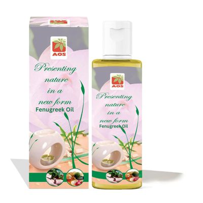 AOS Products 100% Pure Fenugreek Carrier Oil for Massage, Methi Oil, Helps in Reducing Dandruff, Hair Loss Skin care - 200ML Cold Pressed