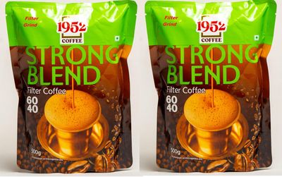 1952 - Strong Blend Filter Grind | South Indian Filter Coffee Powder - Blend of Handpicked Chigmagalur Coffee with Slow-Roasted Perfectly Grounded Chicory (Pack Of 2)