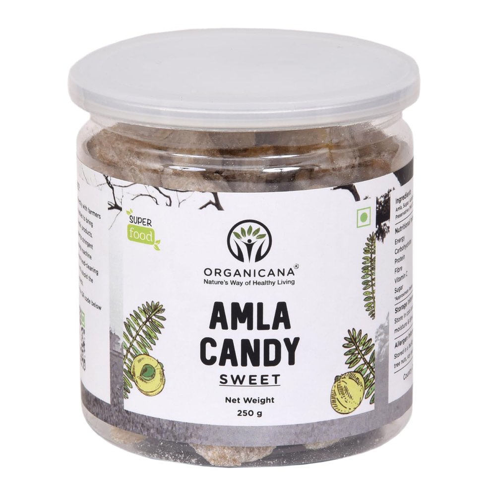 Organicana Dried Amla Candy Sweet 250gm (Pack of 1) | Dry Gooseberry Rich in Vitamin C | Immunity Booster | Healthy Snack & Mouth Freshener Without Added Sugar