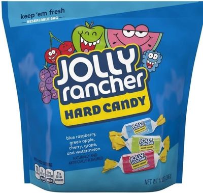 Jolly Ranchers Hard Candy, Blue Raspberry, Green Apple, Cherry, Grape, Watermelon Flavours, 396g, Resealable Bag (From USA)