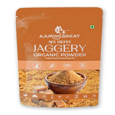 AJURWEDAEAT Organic Jaggery Powder | Natural Sweetener | Traditional Indian Gud | Pack of 1 (950 GM)