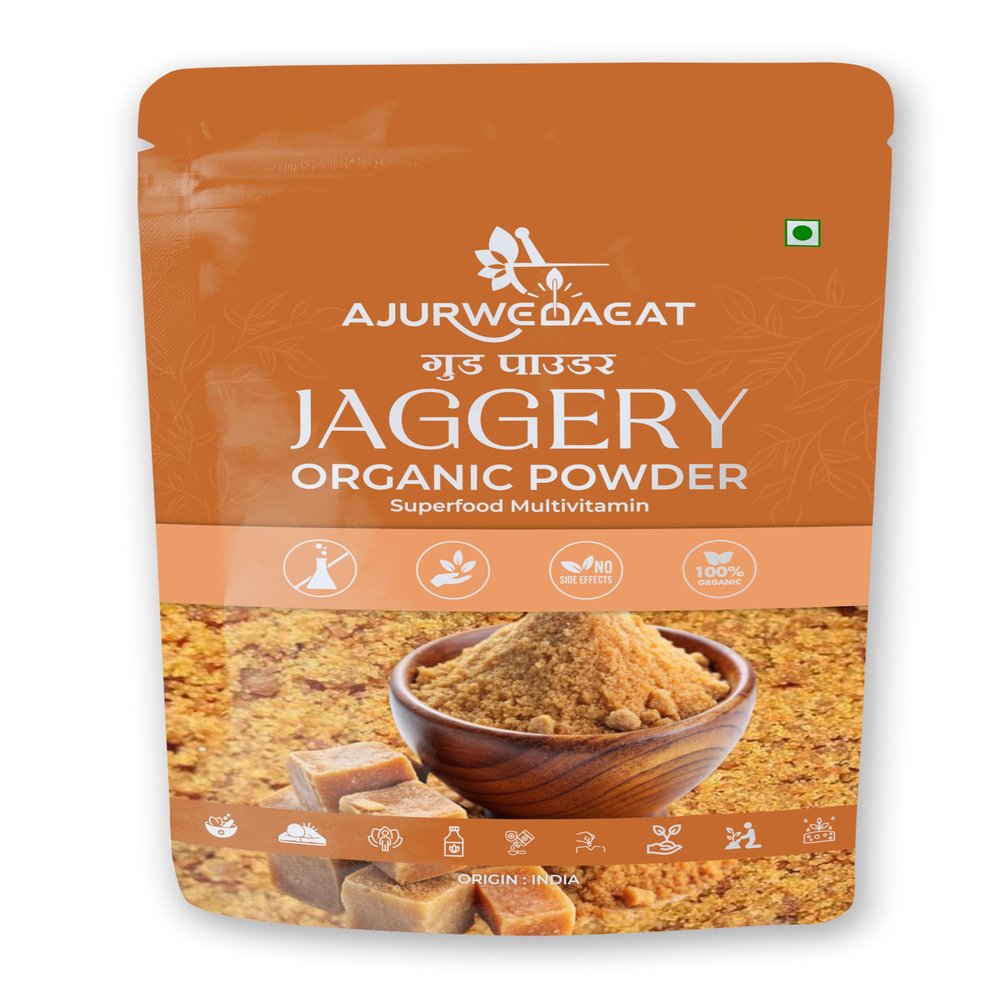 AJURWEDAEAT Organic Jaggery Powder | Natural Sweetener | Traditional Indian Gud | Pack of 1 (950 GM)
