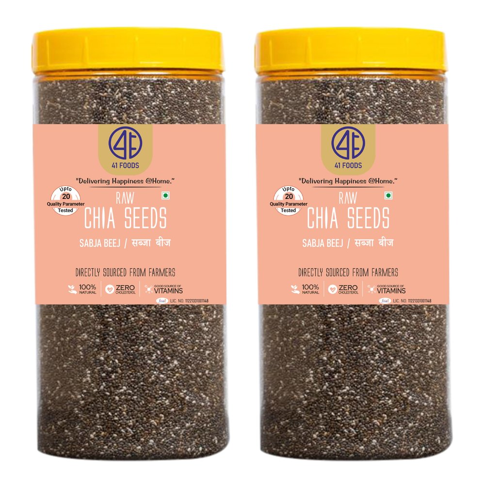 41 Foods Premium Chia Seeds | Chia Beej | 1 KG (500g x 2)