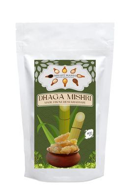 Millet Mania Dhaga Mishri (400g) | Original Khandsari Sugar Crystals | Unrefined, Sulphur-Free Sweetener | Ayurvedic Digestive & Cooling Sweetener for Kids & Adults | Ancient Sweetness for Drinks, Milk, Prasad & Pooja