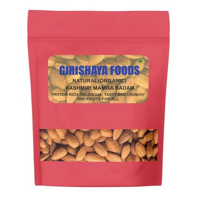 GIRISHAYA FOODS Mamra Almonds Premium Grade AA+, Raw & Natural Premium Mamra Badam or Almond Giri Gluten-Free & Keto-Friendly Nuts for Snacking & Wellness (1 kg)