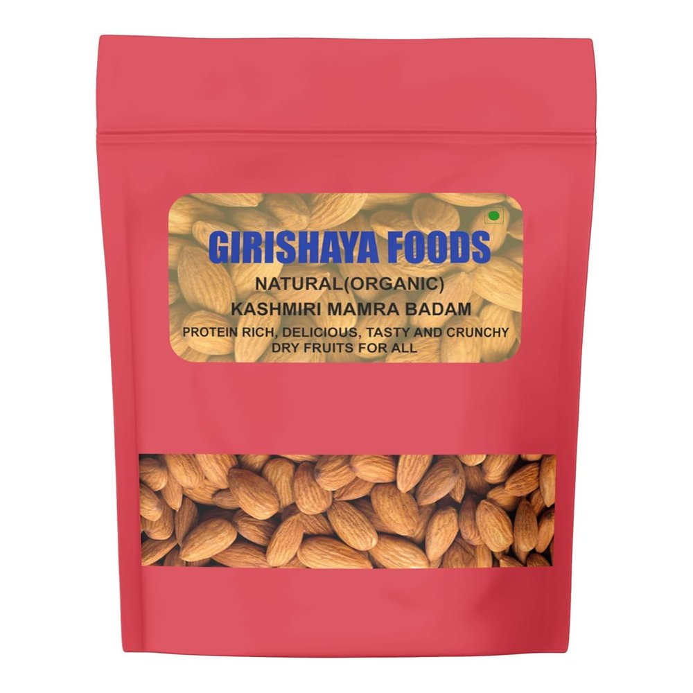 GIRISHAYA FOODS Mamra Almonds Premium Grade AA+, Raw & Natural Premium Mamra Badam or Almond Giri Gluten-Free & Keto-Friendly Nuts for Snacking & Wellness (1 kg)