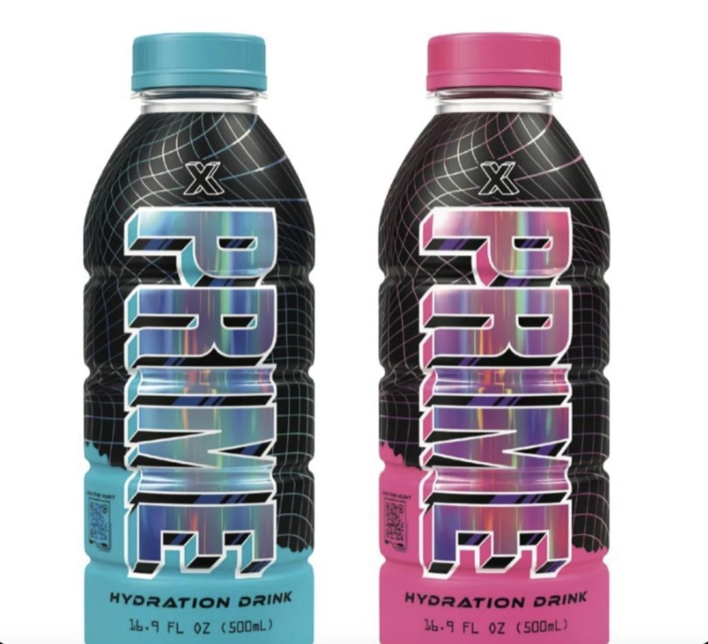 Prime Energy Drink, 500ml Bottles Pack of 2 (Strawberry Lemonade Flavour, X vs X Edition Pink & Blue Variants) | Sports Beverage, Zero Sugar