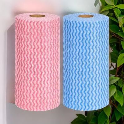 CHALIA 2 ply reusable kitchen tissue paper roll kitchen tissue paper Disposable Cleaning Towel (2 Roll/100Pcs) Multipurpose Non Woven Fabric (2)
