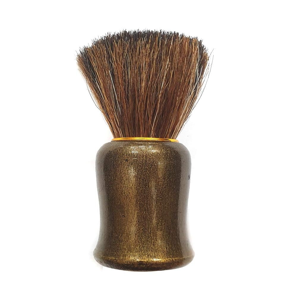 Perzit Wooden Handle Professional Barber Shaving Brush With Soft & Absorbent Bristles for Men Smooth Shave (Golden Color)