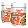 Happilo Loaded Fruit & Nuts Muesli 400g, Healthy Food for Breakfast, 50% Dried Fruits & Nuts, 4 Whole Grains, Prebiotics Fiber, Naturally Cholesterol Free, No Added Sugar (Pack of 2) view 1