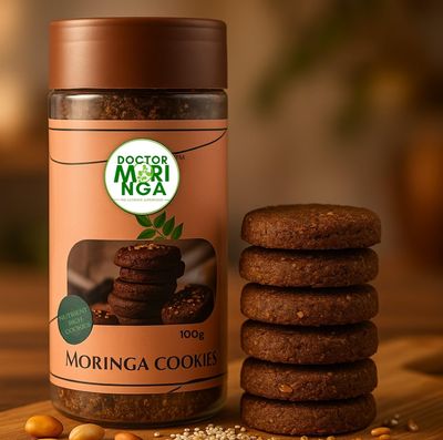 DOCTOR MORINGA Healthy Cookies -100gm |Jaggery Biscuit | Multi Millet Snack| Made with Wheat Flour, Moringa Powder & Nuts| Ideal for Travel & Lunch| Healthy Snack Friendly Diet| Pack 1