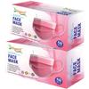 Diligent- We Care For your Life Disposable 3 Layer Protective Face Mask for Daily Safety | Non-Woven Surgical Style Mask with Soft Ear Loops & Adjustable Nose Strip | (Pack of 100, Pink) view 1