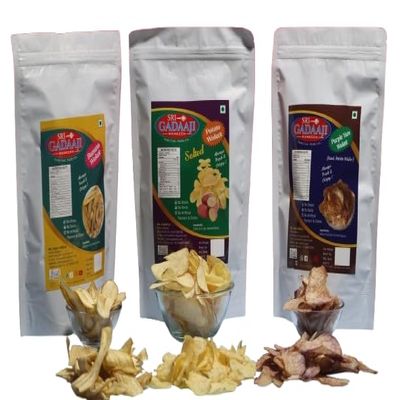 Sri Gadaaji Namkeen Assorted Chips Combo Pack, Potato Chips, Banana Chips and Purple Yam Chips, 3 Packs (combo pack of 2)
