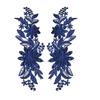 ATORSE 2Pcs Lace Applique Flower Embroidery Applique for Wedding Prom Dress Clothes Dark Blue|Crafts|Sewing|Embellishments & Finishes|Trims view 2