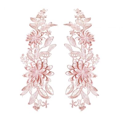 ATORSE 2Pcs Lace Applique Flower Embroidery Applique for Wedding Prom Dress Clothes Pink|Crafts|Sewing|Embellishments & Finishes|Trims