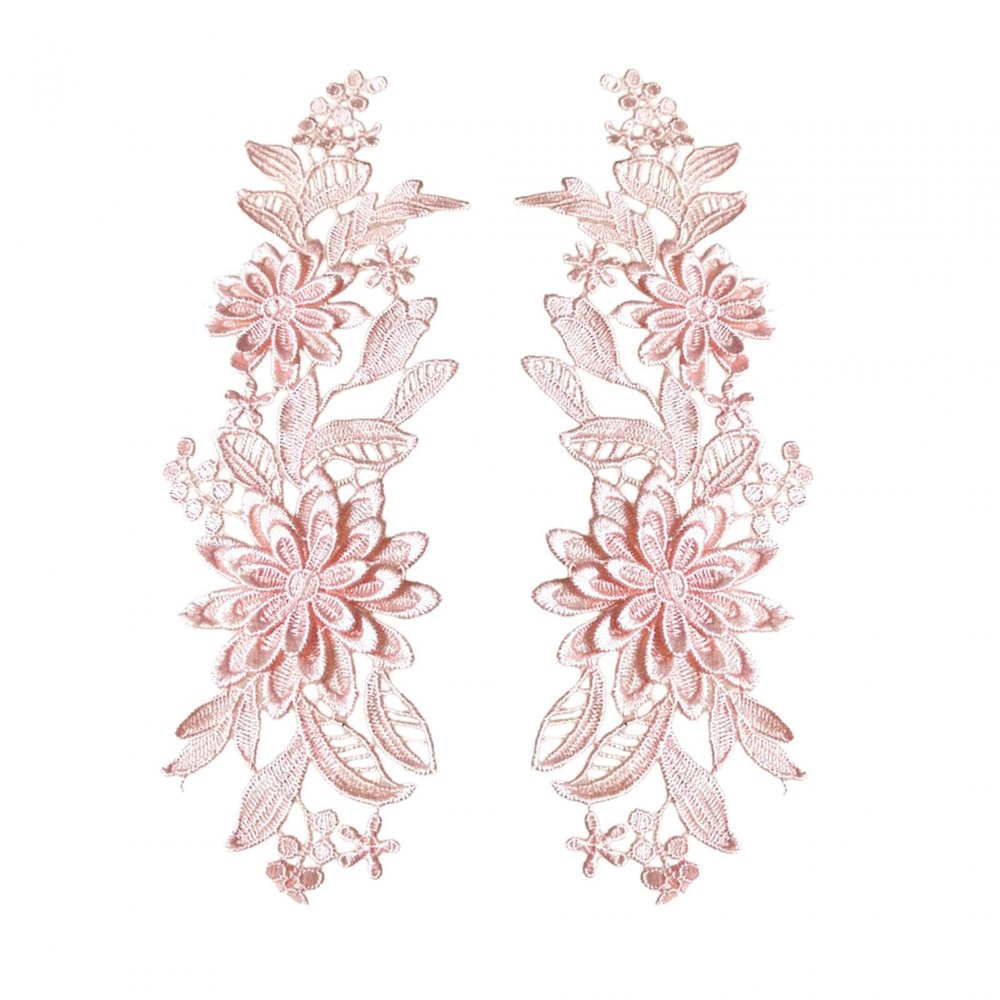 ATORSE 2Pcs Lace Applique Flower Embroidery Applique for Wedding Prom Dress Clothes Pink|Crafts|Sewing|Embellishments & Finishes|Trims