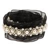 ATORSE 1Yard Pearl Beaded Embroidery Mesh Lace Trim Ribbon for Sewing Wedding Bridal Dress Decoration Black|Crafts|Sewing|Embellishments & Finishes|Trims view 4