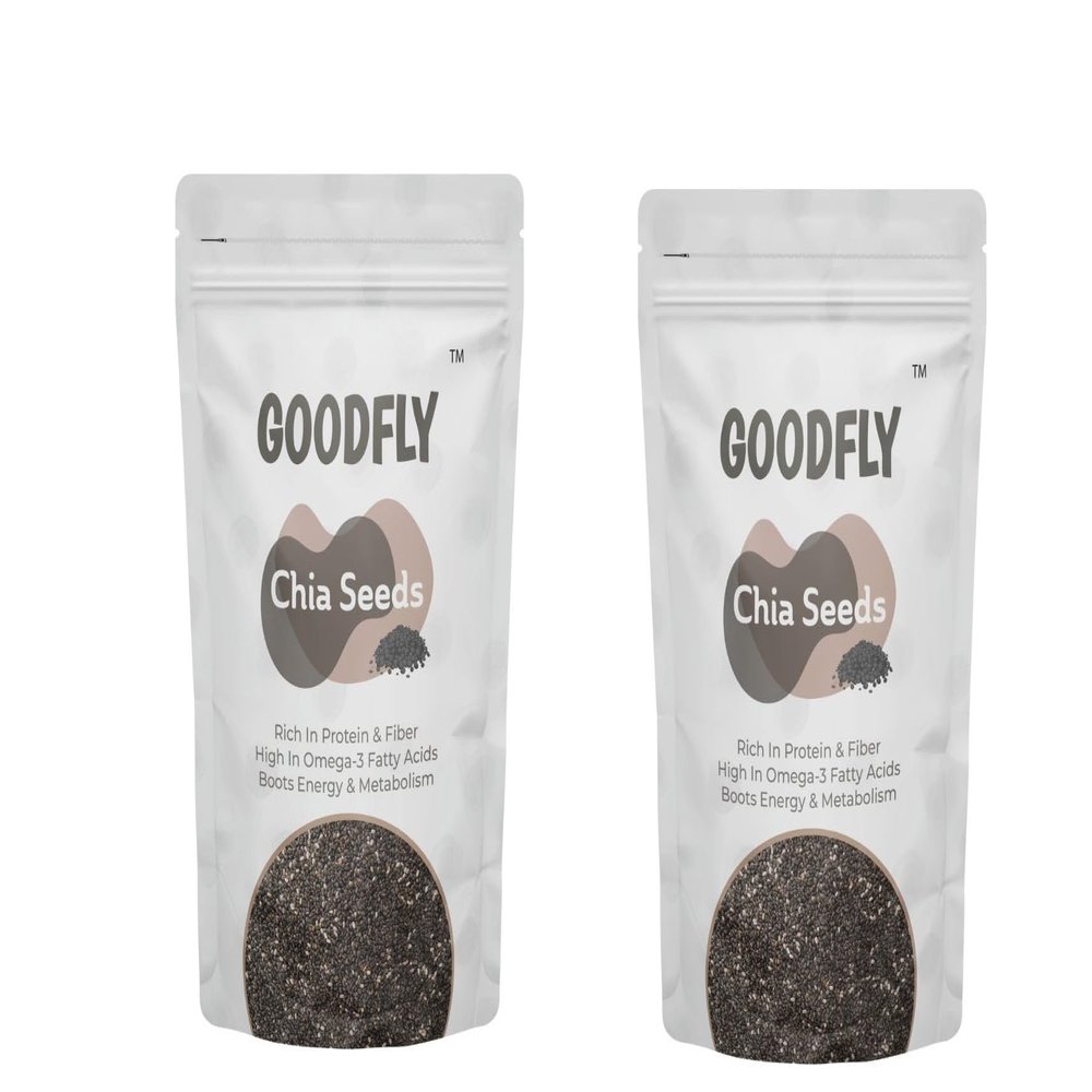 Goodfly All Natural Rich in Calcium Protein and Fibre 250 gm Chia Seeds for Eating Set of 2