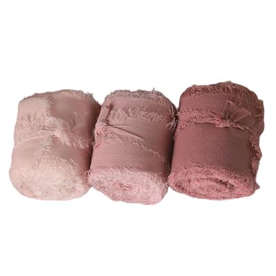 ATORSE 3 Rolls Fringe Chiffon Silk Ribbon 2" X 5 Yards Gifts Wrapping Pink Series|Crafts|Sewing|Embellishments & Finishes|Trims