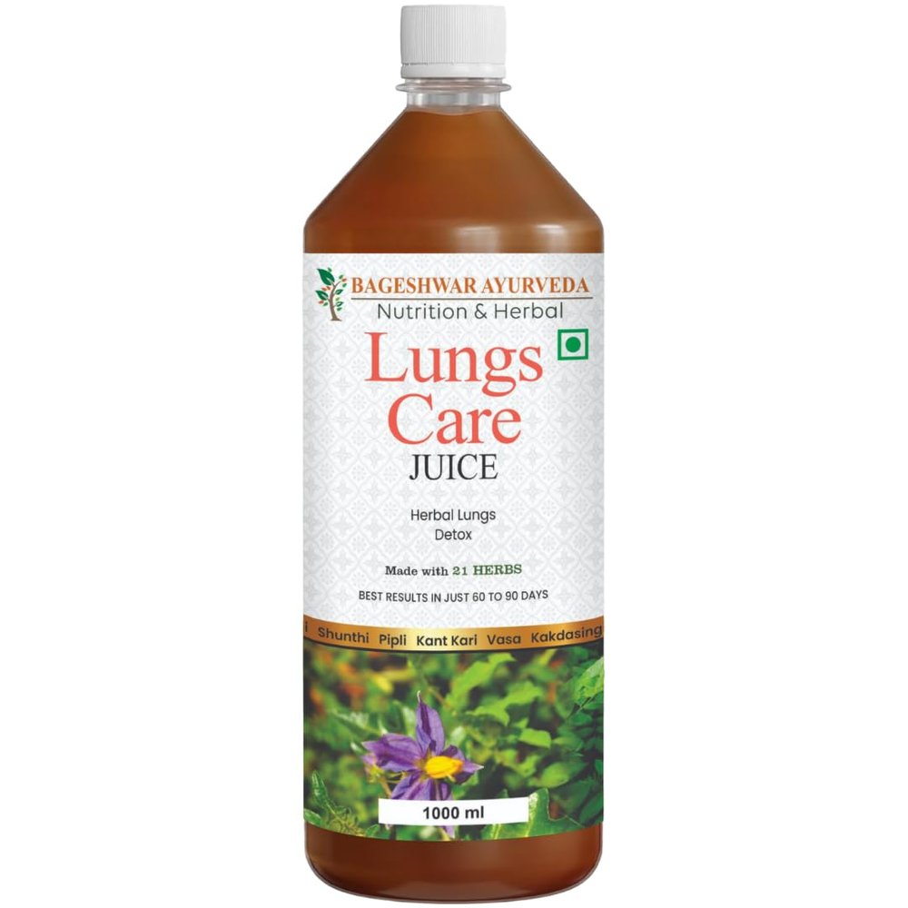 Bageshwar Ayurveda Lungs Care Juice 1L | Lungs Cleaner For Detoxification And Supports Respiratory System