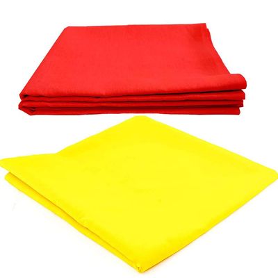 MANJUSHA NATURAL Pooja Cotton Cloth,1Meter Pooja Chowki Aasan Cloth Pooja Cloth for Home, Pooja Cloth 100% Cotton Pure for Religious Purposes, Decoration Cloths, Pooja Aasan Cloths (Red & Yellow)