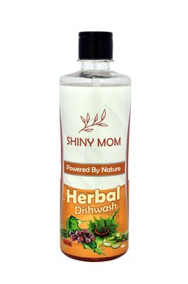 Shiny Mom Natural Herbal Dishwash Liquid, 500 ml;, with Soap Nuts, Neem, Aloe Vera and Lemongrass