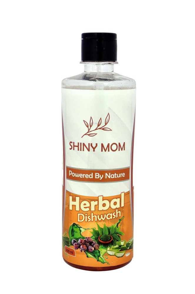 Shiny Mom Natural Herbal Dishwash Liquid, 500 ml;, with Soap Nuts, Neem, Aloe Vera and Lemongrass