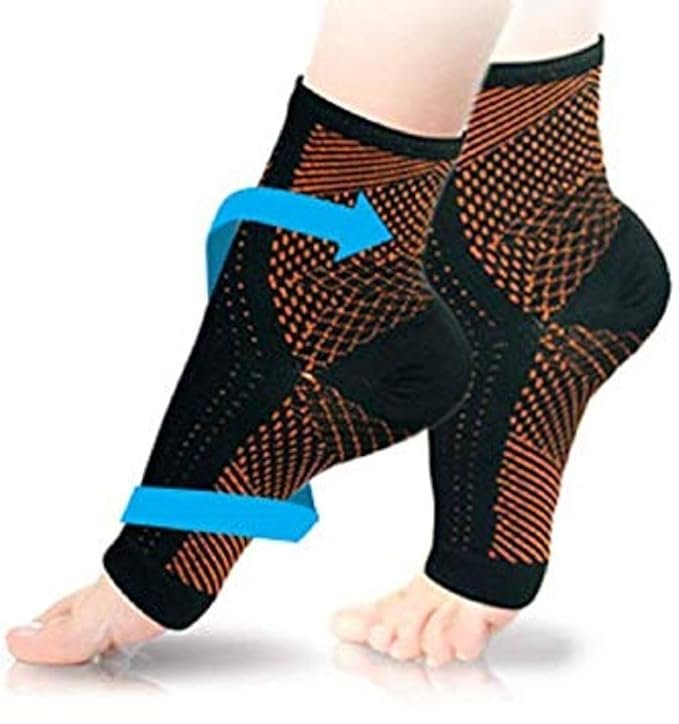 black sparrow Foot Angel Anti-Fatigue Compression Foot Sleeve for Plantar Fasciitis Relief Copper Ankle Brace for Women Men Plantar Fasciitis Relief Sprained Ankle Ankle Support Reduce