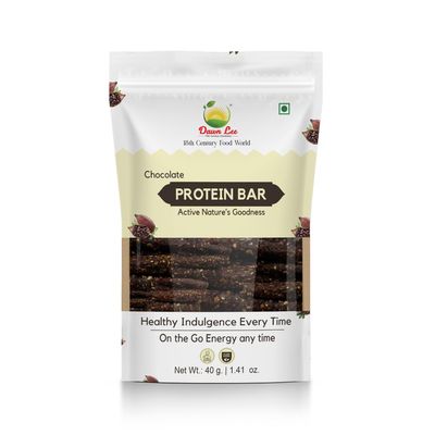 Dawn Lee Chocolate Protein Bar 40g | 8g Plant Protein | Gluten-Free Healthy Snack Bar | Instant Energy Protein Bar for Kids & Adults | No Added Sugar, Preservatives or Cholesterol | Nuts & Seeds