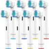 Electric Toothbrush Heads Replacement Brush Head Set White and Blue Soft Bristles for Deep Plaque Removal Compatible with Oralb Pro (All) Braun triumph (8) view 1