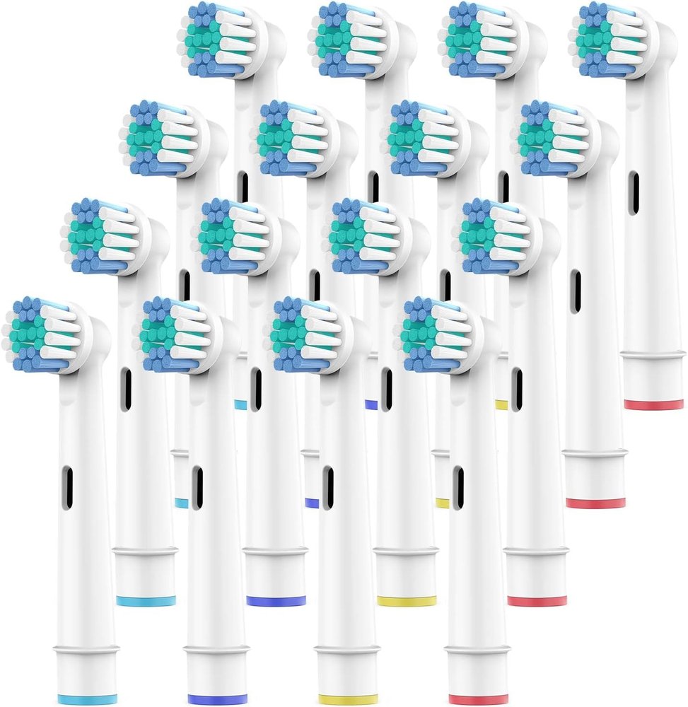 Electric Toothbrush Heads Replacement Brush Head Set White and Blue Soft Bristles for Deep Plaque Removal Compatible with Oralb Pro (All) Braun triumph (16)