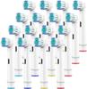 Electric Toothbrush Heads Replacement Brush Head Set White and Blue Soft Bristles for Deep Plaque Removal Compatible with Oralb Pro (All) Braun triumph (16) view 1