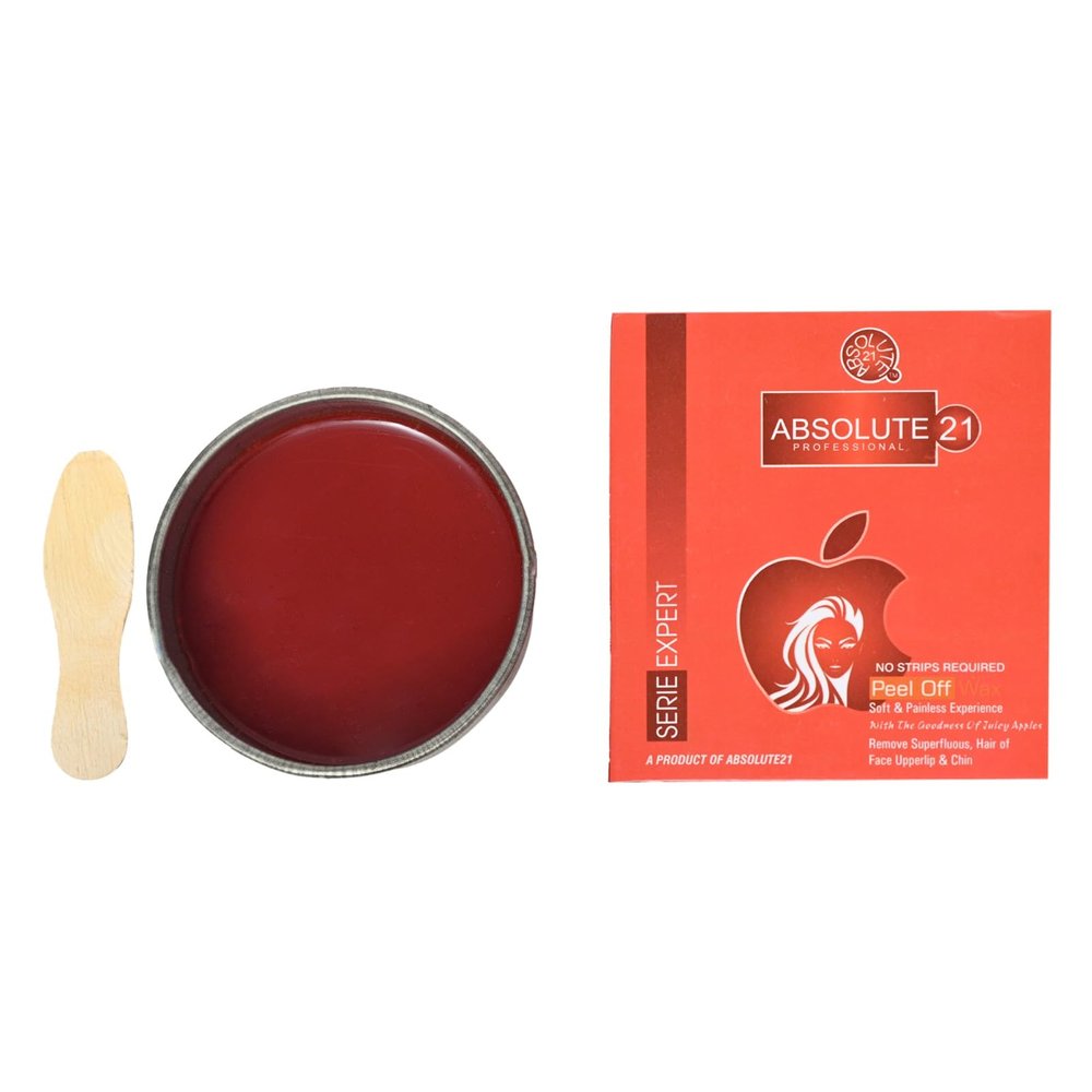ABSOLUTE21 Red Wine Facial Peel Off Katori Wax Kit 80g | Professional Hair Removal & Skin Brightening Wax