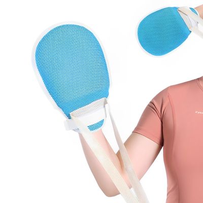 Chuppinz Restraint Gloves Hand, Hand Gloves for Patient Care Washable Breathable Mitts Double Mesh With Board and Zipper Design Prevent Finger Harm(Blue)