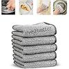 Hiveshva Non-Scratch Wire Dishcloth Multipurpose Wire Dishwashing Rags for Wet and Dry, Easy Rinsing, Reusable, Wire Cleaning Cloth for Kitchen, Sinks, Pots, Pans -SH, Silver. view 4