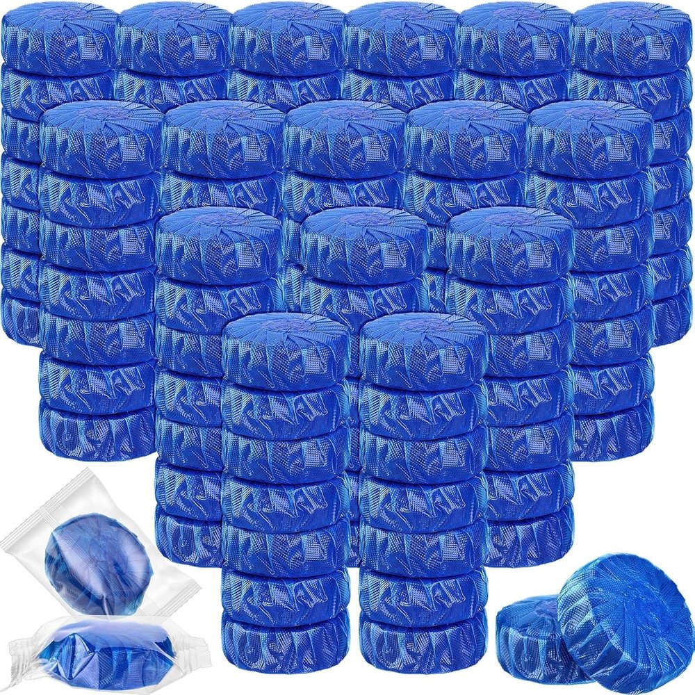 ALI SHIPPING Automatic Toilet Bowl Cleaner Tablets Powerful Toilet Tank Cleaning Balls with Deep Clean Blue Bubbles and Mild Lemon Scent Long-Lasting Bathroom Freshness Pack of 10