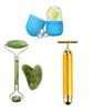 2025 Facial Massager Jade Roller & Gua Sha Tool Natural Himalayan Stone For Face Neck Healing Skin Wrinkles & Ice Massager With T Shape Gold Energy Beauty Bar Electric Vibration Facial Massage Combo Offer . view 1