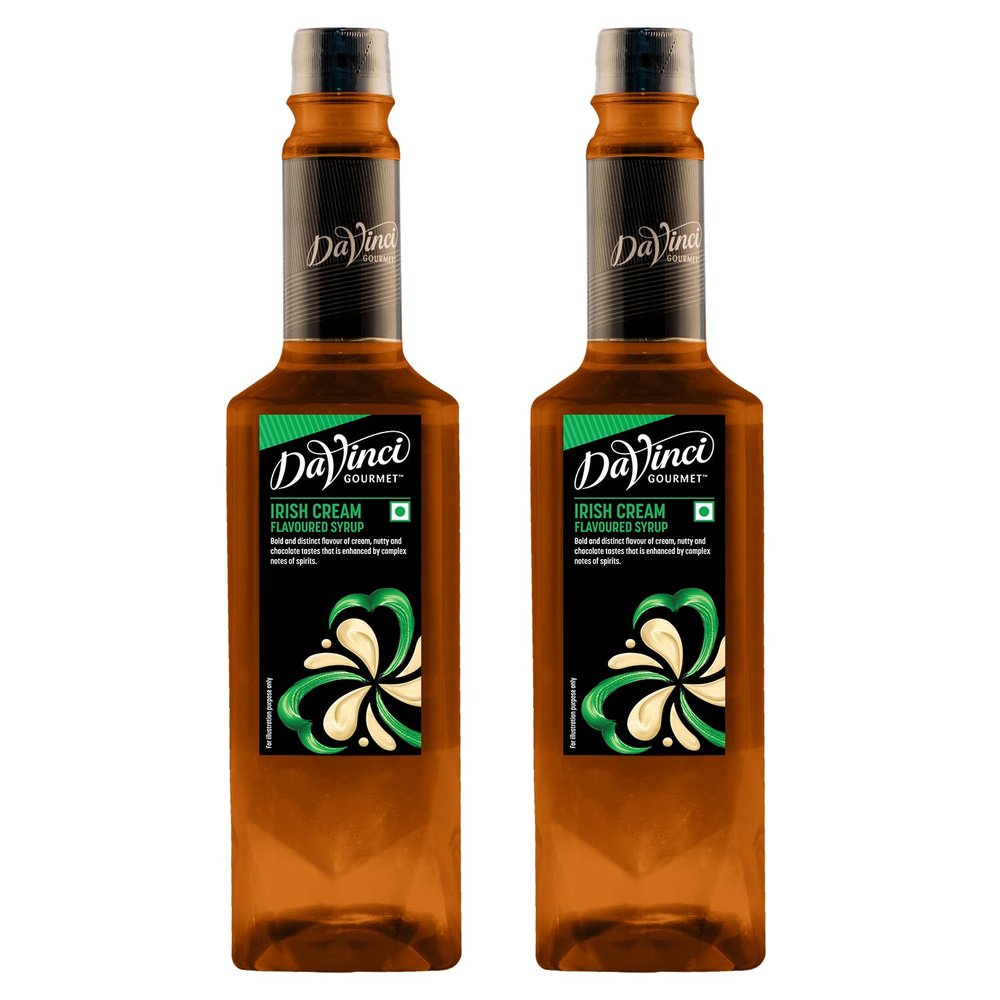 DaVinci Gourmet Irish Cream Flavoured Syrup 750ml Each  Pack of 2 | Premium Coffee Syrup for Lattes, Cappuccinos, Milkshakes, Cocktails & Desserts | Rich, Barista-Quality Flavor