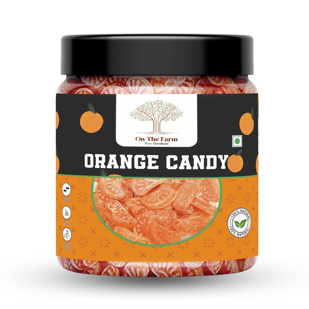 On The Farm Orange Candy | Narangee Candy | Santra Toffee | Tangy Orange Flavoured Toffee | Vegetarian Soft Candy | Sweet & Juicy Orange Treats for Kids & Adults | Perfect Snack 1kg