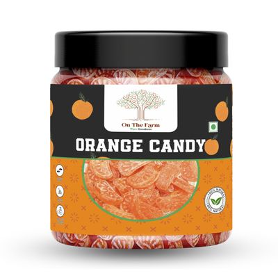 On The Farm Orange Candy | Narangee Candy | Santra Toffee | Tangy Orange Flavoured Toffee | Vegetarian Soft Candy | Sweet & Juicy Orange Treats for Kids & Adults | Perfect Snack- 500gm