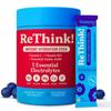 ReThink Electrolytes Powder  Blueberry Flavour, With 5 Electrolytes, EAAs, Vitamins C & B12, Hydration & Recovery Drink Mix, 18 Sachets for Gym, Sports, Travel view 1