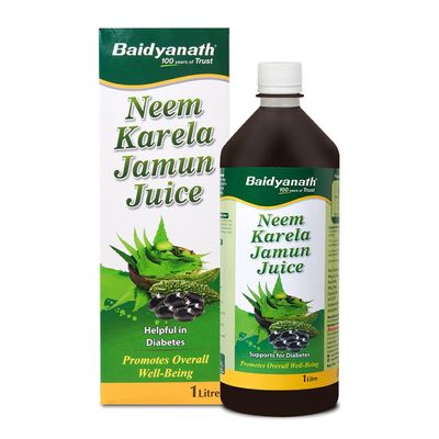 Baidyanath Neem Karela Jamun Juice -1000ml | Natural Remedy for Blood Sugar Management & Reduces Bad Cholesterol | Best For Digestive Health, Diabetic Care, Skin Care & Natural Detox | No Added Sugar