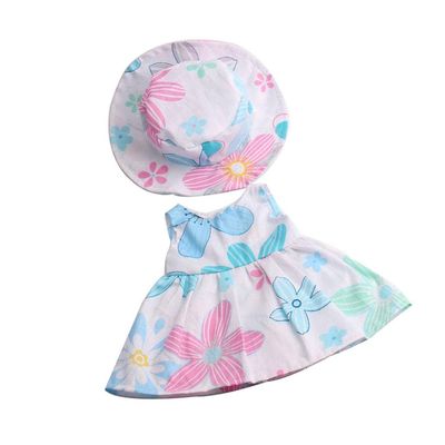 Fashion My Day 2xDoll Clothes Flower Dress with Hat Suit Outfit for 18inch Girl | Modern | Clothes & Accessories | Dolls