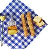 Fashion My Day 3xMini Miniature Bread Picnic Cloth with Basket 1/12 Doll House Blue Plaid | Modern | Clothes & Accessories | Dolls view 3
