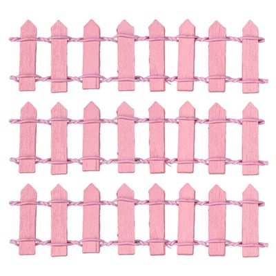 Fashion My Day 3Piece Dollhouse Garden Fence Dollhouse Decor Kit Decoration for Outdoor Pink | Modern | Clothes & Accessories | Dolls